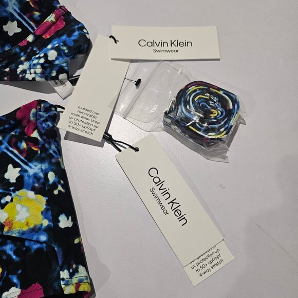 Calvin Klein Printed Balconette Bikini Top & Tummy-Control High-Waist Bottoms - Picture 6 of 11